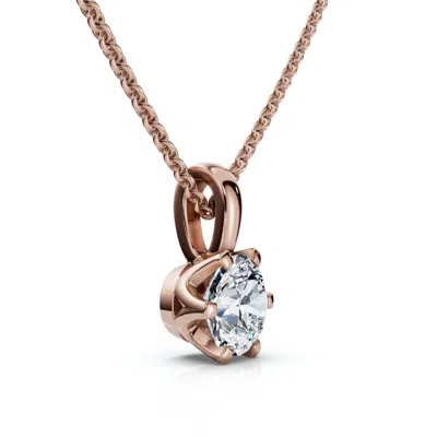 Pompeii3 1/4ct Round Solitaire Brilliant Cut Lab Grown Diamond Pendant 18" Necklace Ef/vs In Multi