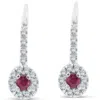 Pompeii3 1/4ct Ruby & Diamond Drop White Gold Earrings 14k White Gold In Multi