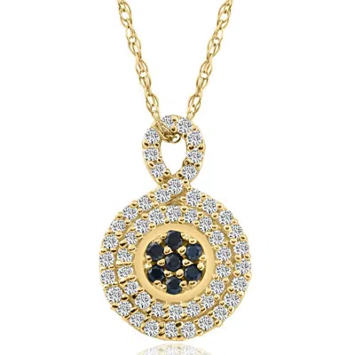 Pompeii3 1/4ct Sapphire & Natural Diamond Pendant Necklace In White Or Yellow Gold 1/2" In Multi
