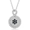 Pompeii3 1/4ct Sapphire & Natural Diamond Pendant Necklace In White Or Yellow Gold 1/2" In Multi