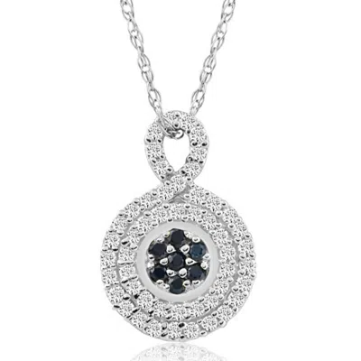Pompeii3 1/4ct Sapphire & Natural Diamond Pendant Necklace In White Or Yellow Gold 1/2" In Multi