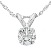Pompeii3 1/4ct Solitaire Diamond Pendant Necklace 14k White Gold In Multi