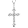 Shop Pompeii3 1/4ct T. W. Diamond Cross 10k White Gold Vintage Pendant 18" Chain Necklace In Multi