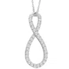 Pompeii3 1/4ct Tw Diamond Infinity Pendant 1" Tall Women's 10k White Gold Necklace In Multi