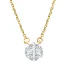 Pompeii3 1/4ct Tw Lab Grown Diamond Halo Round Pendant Yellow Gold Women's Necklace 18" In Multi