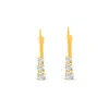 Pompeii3 1/4ct Tw Three Stone Diamond Leverback Hoops Women's Earrings 14k Gold 1/2" Tall In Multi