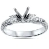 Pompeii3 1/4ct Vintage Style Engagement Ring Setting 14k White Gold In Silver