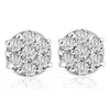 Pompeii3 1/4cttw Diamond Cluster Womens Studs In 10k White Gold In Silver