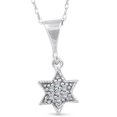 Pompeii3 14k 1/15ct Pave Star Of David Diamond Dangle Pendant In Multi