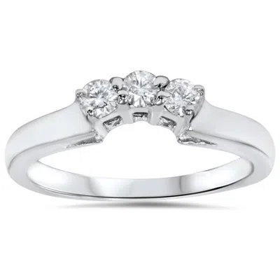 Pompeii3 14k 1/4ct Diamond Wedding Anniversary Curved Guard Ring In Multi
