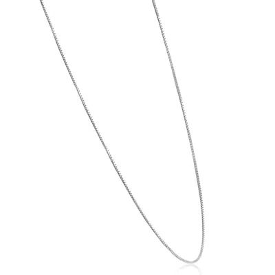Pompeii3 14k Gold 18" Solid Box Chain With Lobster Clasp In Silver