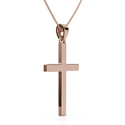 Pompeii3 14k Gold Polished Cross Pendant Necklace & 18" 14k Chain In Multi