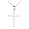 Pompeii3 14k Gold Polished Cross Pendant Necklace & 18" 14k Chain In Silver