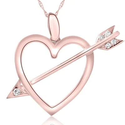 Pompeii3 14k Heart & Arrow Diamond Pendant Necklace 1" Tall In Multi
