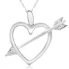 Pompeii3 14k Heart & Arrow Diamond Pendant Necklace 1" Tall In White