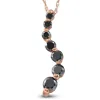Pompeii3 14k Pink Rose Gold 1/2ct Black Diamond Journey Pendant Necklace In Black