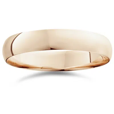 Pompeii3 14k Pink Rose Gold 5mm Comfort Fit Wedding Band Ring Size Selectable In Multi
