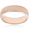 Pompeii3 14k Rose & White Gold Two Tone Mens Brushed Wedding Ring In Gold