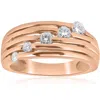 Pompeii3 14k Rose Gold 1/2ct Diamond Right Hand Journey Ring In Multi