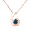 Pompeii3 14k Rose Gold 1/4ct Blue Diamond Solitaire Pendant In Blue
