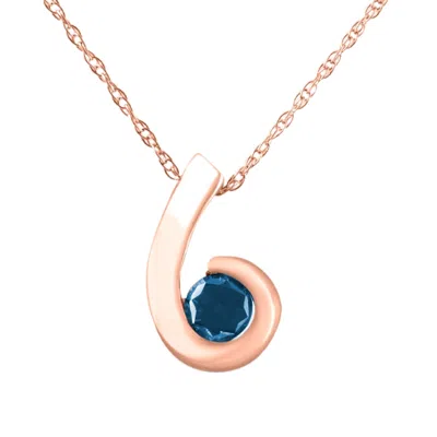 Pompeii3 14k Rose Gold 1/4ct Blue Diamond Solitaire Pendant In Multi