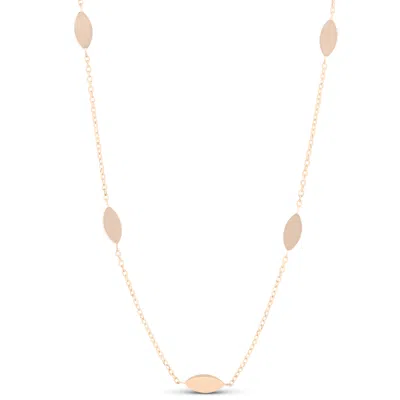 Pompeii3 14k Rose Gold 18" Station Leaf Womens Necklace In Multi