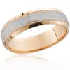 Pompeii3 14k Rose Gold & Platinum Two Tone Hammered Mens Wedding Band Comfort Fit In Multi