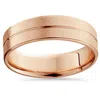 Pompeii3 14k Rose Gold Mens Brushed Flat Wedding Band 6mm Size Selectable In Multi