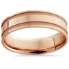 Pompeii3 14k Rose Gold Mens Grooved Wedding Band 6mm Size Selectable In Multi