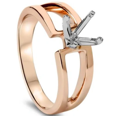POMPEII3 14K ROSE GOLD RING MODERN ENGAGEMENT RING SETTING SPLIT SHANK SEMI MOUNT