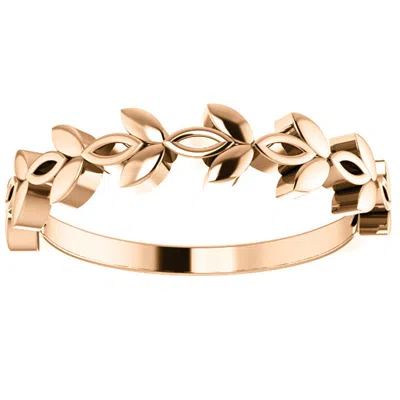Pompeii3 14k Rose Gold Womens Marquise Design 4mm Wedding Band Stackable Ring In Multi