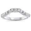 Pompeii3 14k White Gold 3/8ct Diamond Wedding Anniversary Curved Guard Ring In Multi