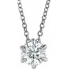 Pompeii3 14k White Gold 3/8ct Floating Solitaire Round Diamond Pendant Necklace In Multi