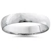 Pompeii3 14k White Gold 4mm Hammered Wedding Band Ring New Size Selectable In Multi