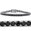 Pompeii3 14k White Gold Black Diamond Round-cut Tennis Bracelet 11 1/2ct 7" In Multi