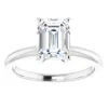 Pompeii3 14k White Gold Emerald Cut Solitaire Lab Grown Diamond Engagement Ring In Silver