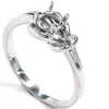 Pompeii3 14k White Gold Knot Solitaire Engagement Ring Setting In Multi