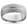 Pompeii3 14k White Gold Mens Brushed Single Groove Wedding Band 8mm Size Selectable In Multi