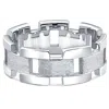 Pompeii3 14k White Gold Solid Brushed Mens Heavy Weight Wedding Band In Multi