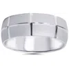 Pompeii3 14k White Gold Wedding Band Mens Brushed 8mm Wide Ring Size Selectable In Multi