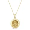Pompeii3 14k White Or Yellow Gold Gold Confirmation Medal Pendant Necklace 14.5mm Tall In White