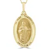 Pompeii3 14k White Or Yellow Gold Mother St. Jude Thadeus Pendant Necklace 1" Tall 4grams In White