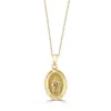 Pompeii3 14k White Or Yellow Gold Mother St. Jude Thadeus Pendant Necklace 14.5mm Tall In White