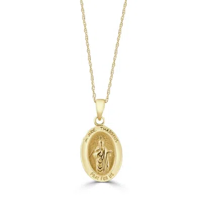 Pompeii3 14k White Or Yellow Gold Mother St. Jude Thadeus Pendant Necklace 14.5mm Tall