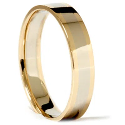 Pompeii3 14k White Yellow Gold 4mm Two Tone Wedding Band Ring In Multi