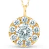 Pompeii3 14k Yellow Gold 1 1/2ct Circle Round Lab Grown Diamond Pendant Necklace In Silver