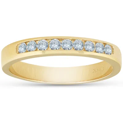 Pompeii3 14k Yellow Gold 1/4ct Diamond Wedding Stackable Womens Ring In Multi