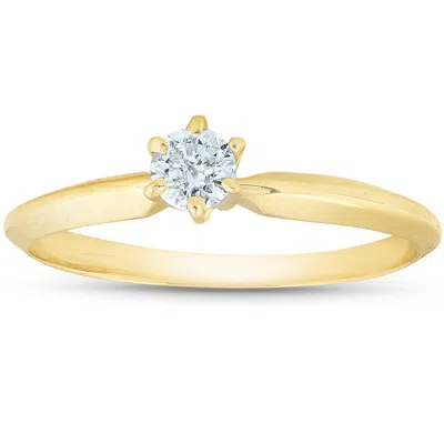 Pompeii3 14k Yellow Gold 1/5ct Round Solitaire Diamond Engagement Ring In Multi