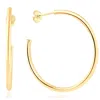 Pompeii3 14k Yellow Gold 2mm Designer Hoops Women's Earrings 1 3/4" Tall 1.60grams In Gold