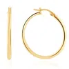Pompeii3 14k Yellow Gold 2mm Designer Hoops Women's Earrings 1" Tall 1.25grams In Multi